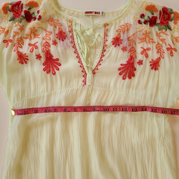 *SOLD* Johnny Was Leemon Embroidered Tunic Top Sheer Gauzy Shirt XS - Picture 11 of 15